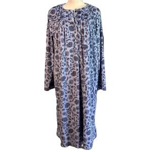 Aria Collection Women's Blue Size L Knit Velour Long Sleeve Ballet Nightgown